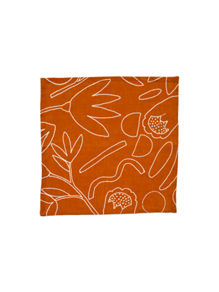 Outline Floral Napkin Set  by Mosey Me