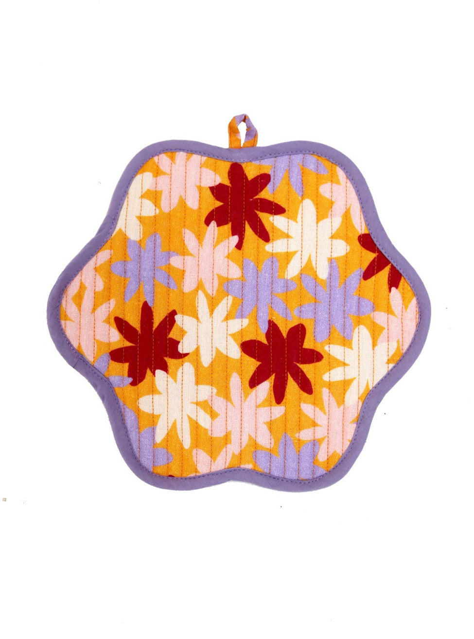 Crimson Floral Trivet  by Mosey Me