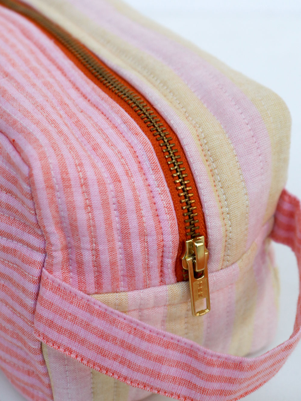 Woven Stripe Quilted Dopp Kit  by Mosey Me