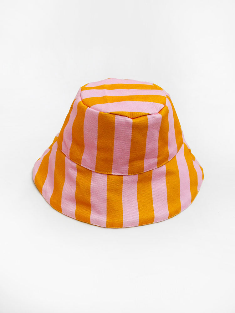 Reversible Bucket Hat - Stripe/Check  by Mosey Me