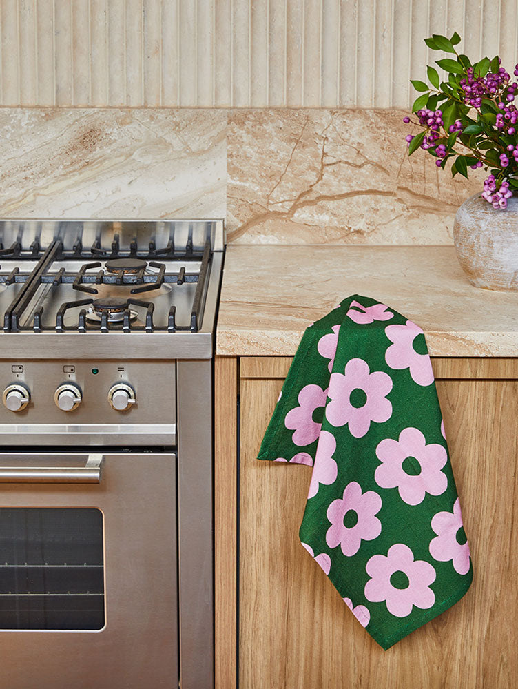 Flowerbed Tea Towel