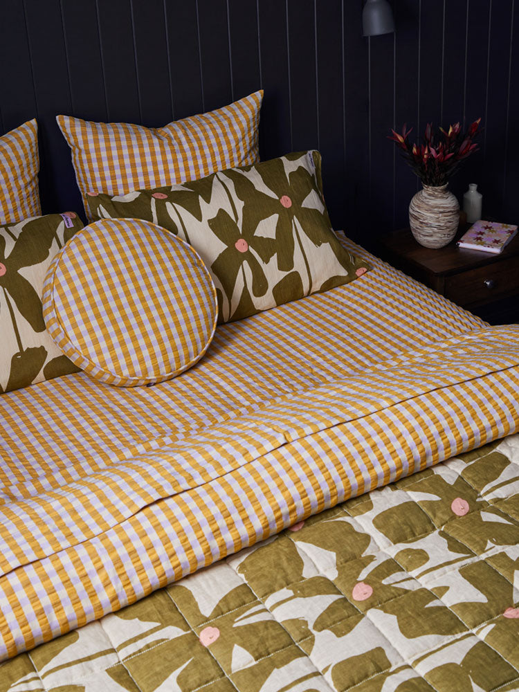 Mango Seersucker Fitted Sheet  by Mosey Me