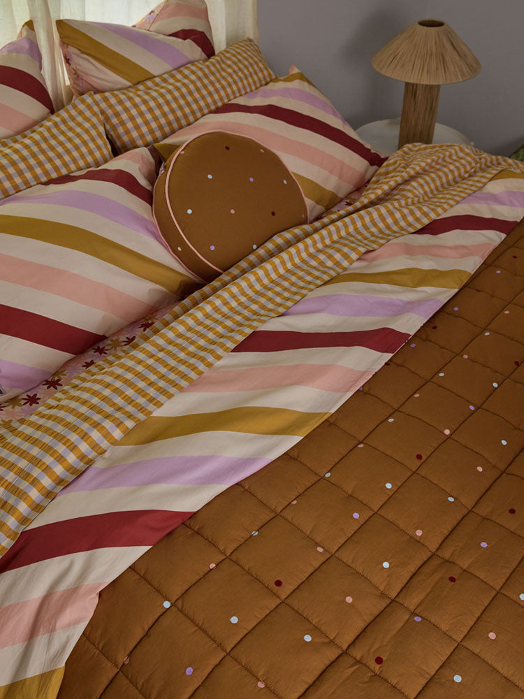 Embroidered Dot Quilted Throw  by Mosey Me