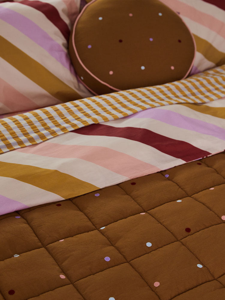 Embroidered Dot Quilted Throw  by Mosey Me