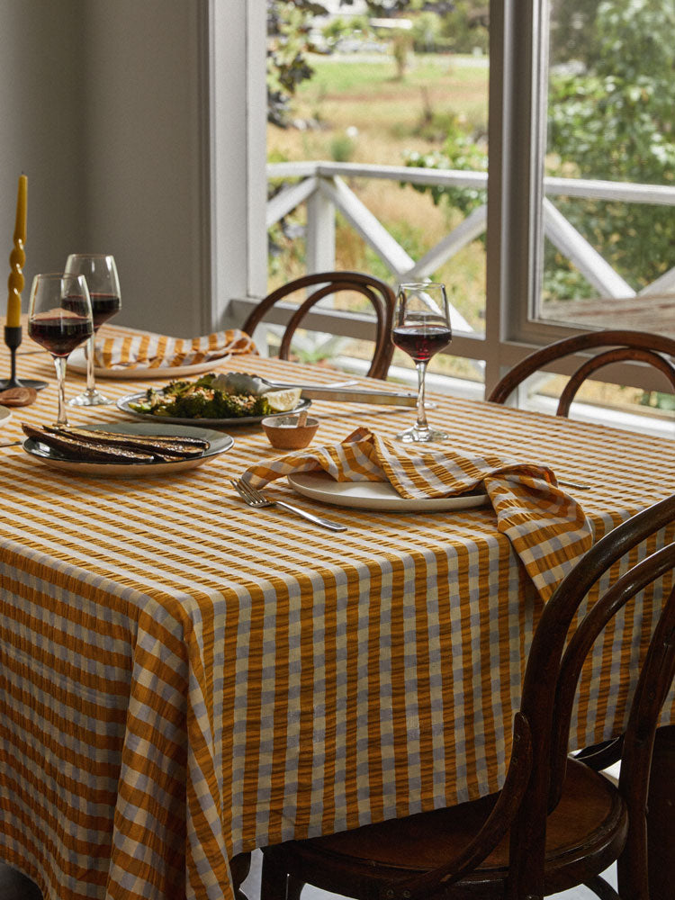 Seersucker Tablecloth  by Mosey Me