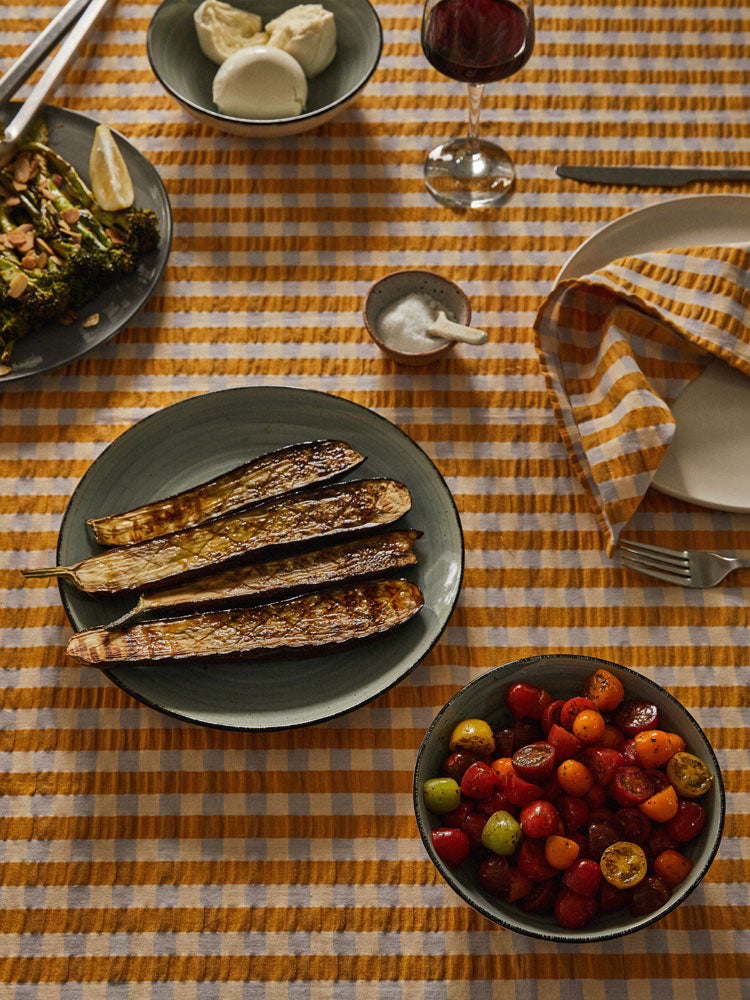 Seersucker Square Tablecloth  by Mosey Me