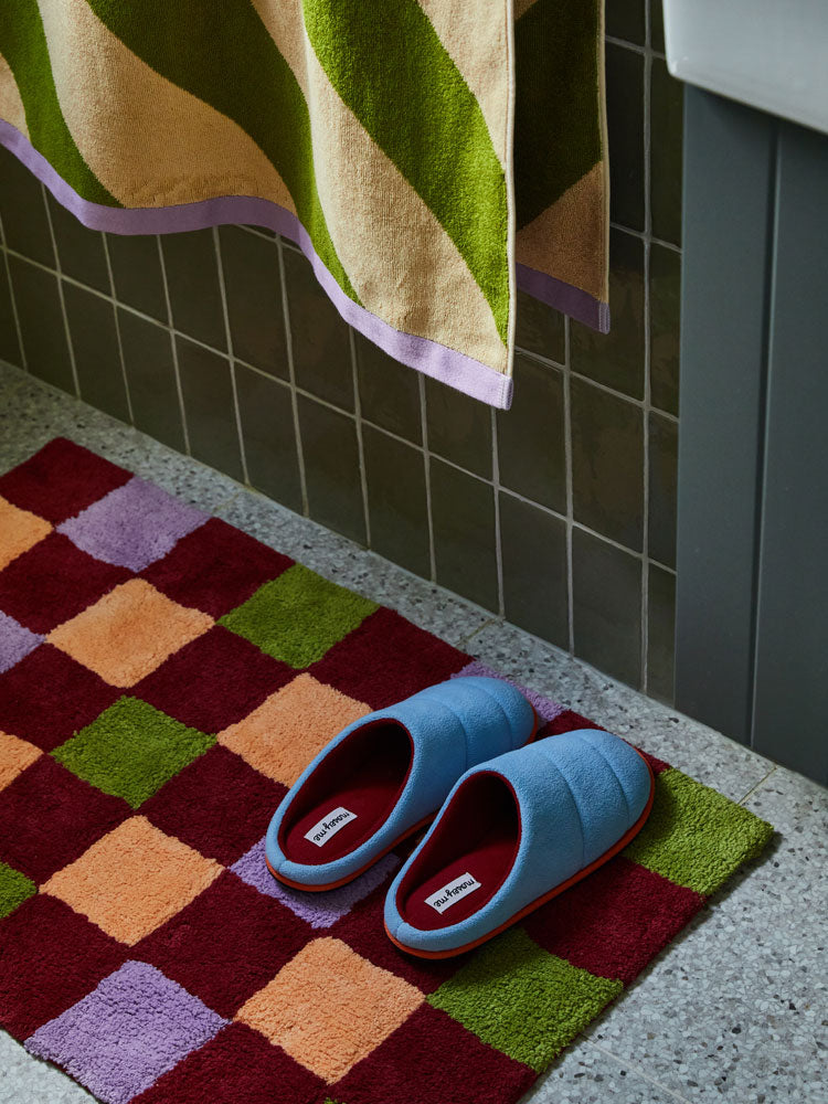 Winter Checkers Bath Mat  by Mosey Me
