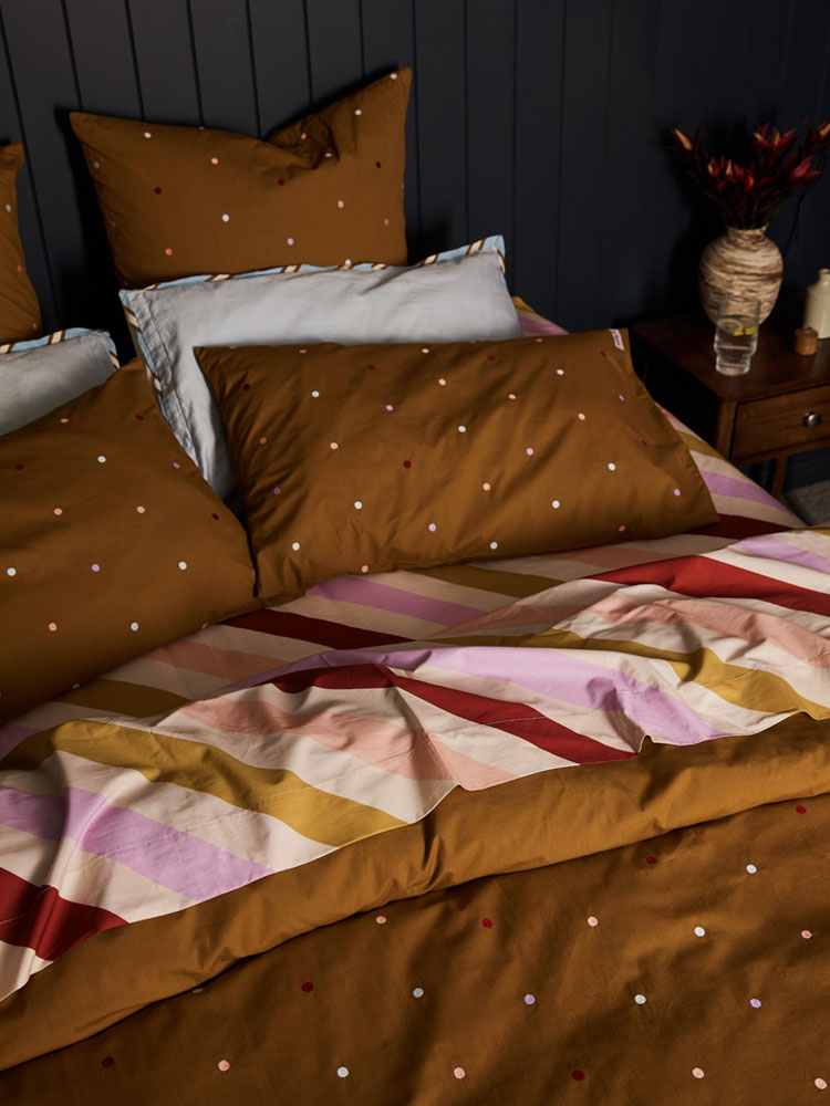 Crimson Maypole Flat Sheet  by Mosey Me