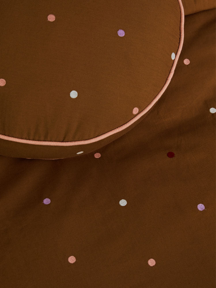 Embroidered Dot Round Cushion  by Mosey Me