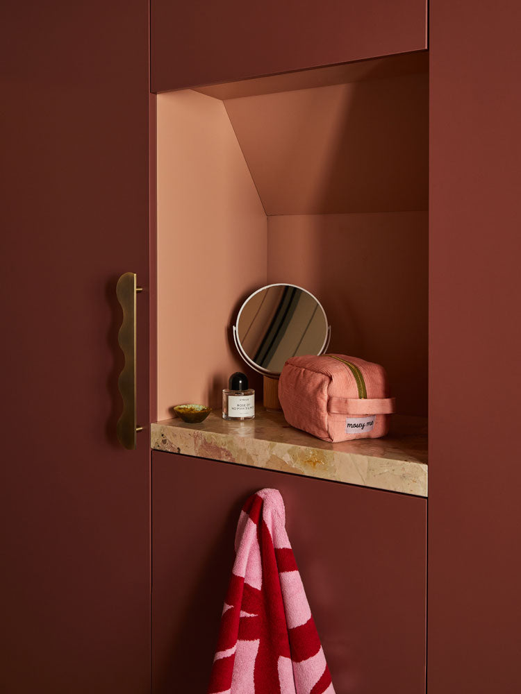 Corduroy Dopp Kit in Peach  by Mosey Me