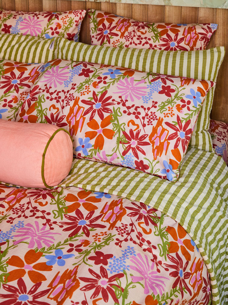Corduroy Bolster - Peach  by Mosey Me