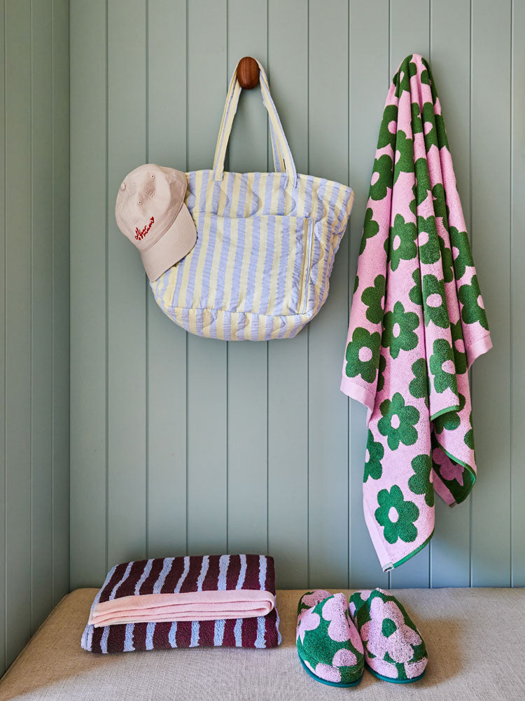 Butter Blue Seersucker Quilted Bag