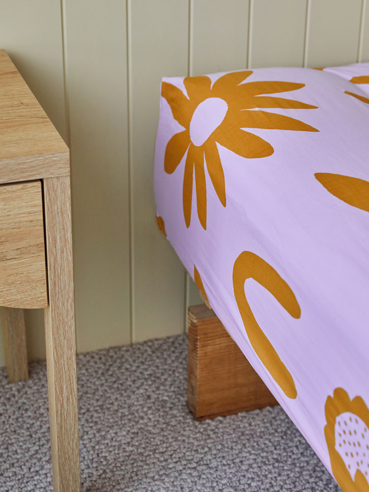 Floral Dreams Lilac Fitted Sheet  by Mosey Me