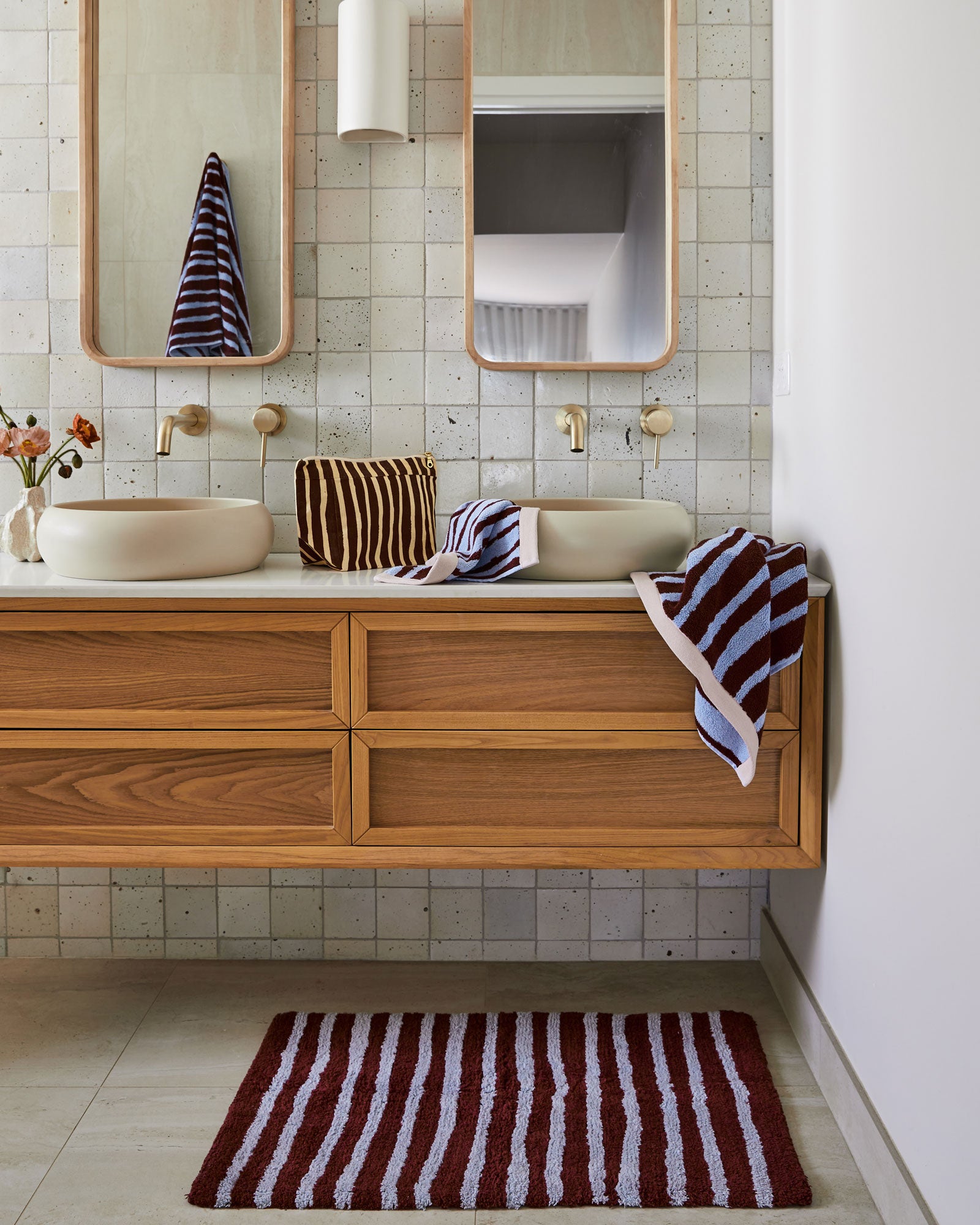 Strokes Bath Mat  by Mosey Me