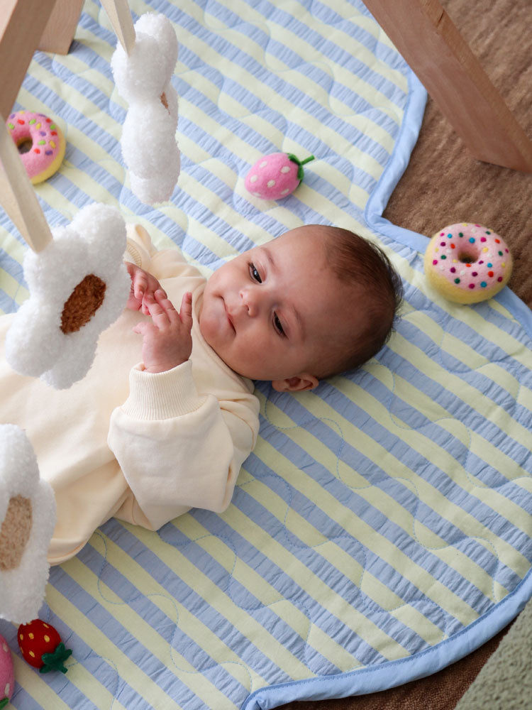 Butter Blue Seersucker Playmat