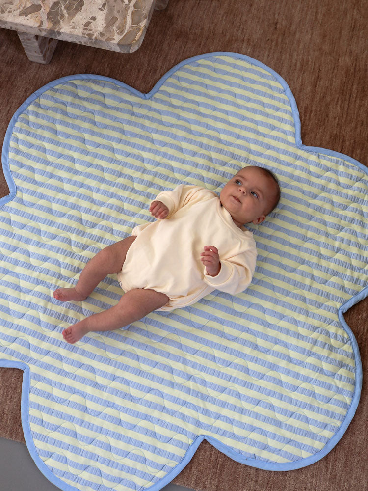 Butter Blue Seersucker Playmat