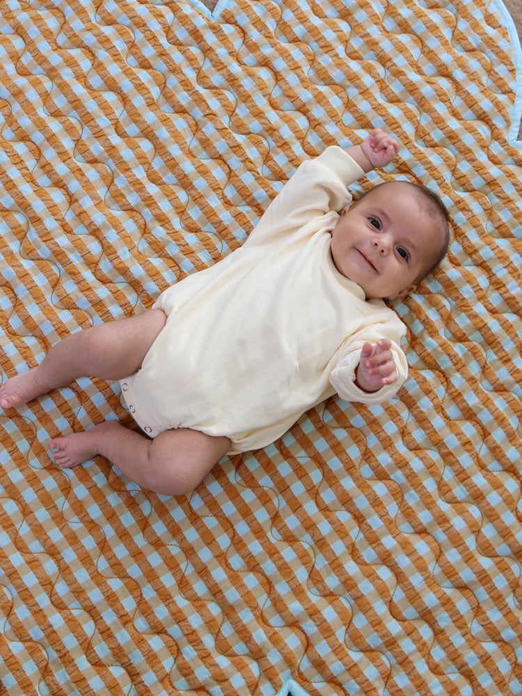 Honey Blue Seersucker Playmat