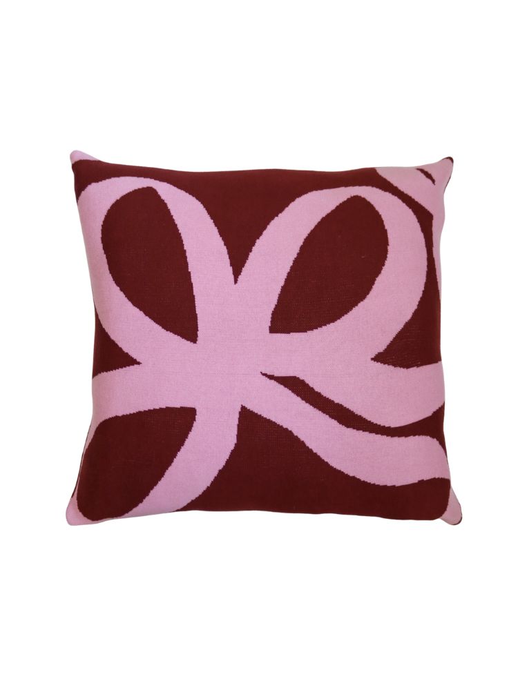 Ribbon Knitted Cushion