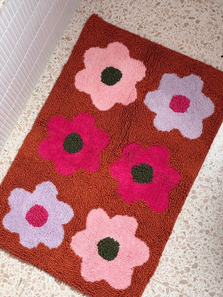 Flowerbed Bath Mat