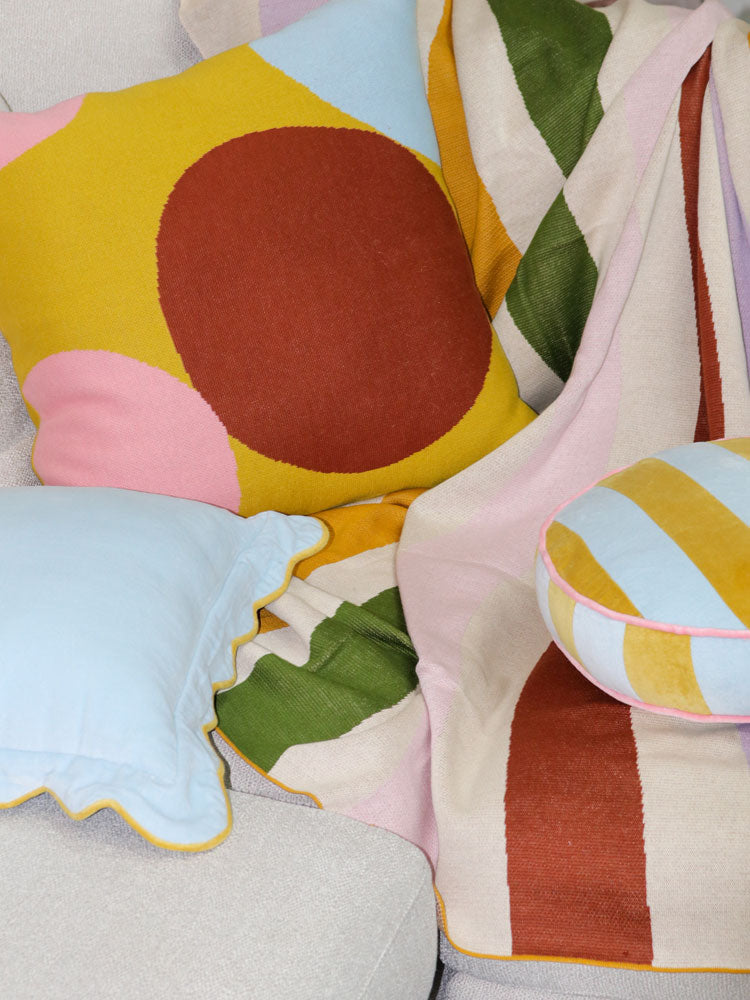 Pebble Knitted Cushion  by Mosey Me