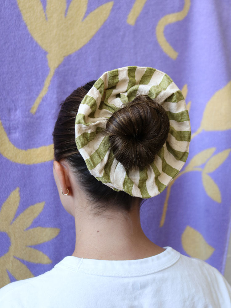 Pistachio Seersucker Scrunchie