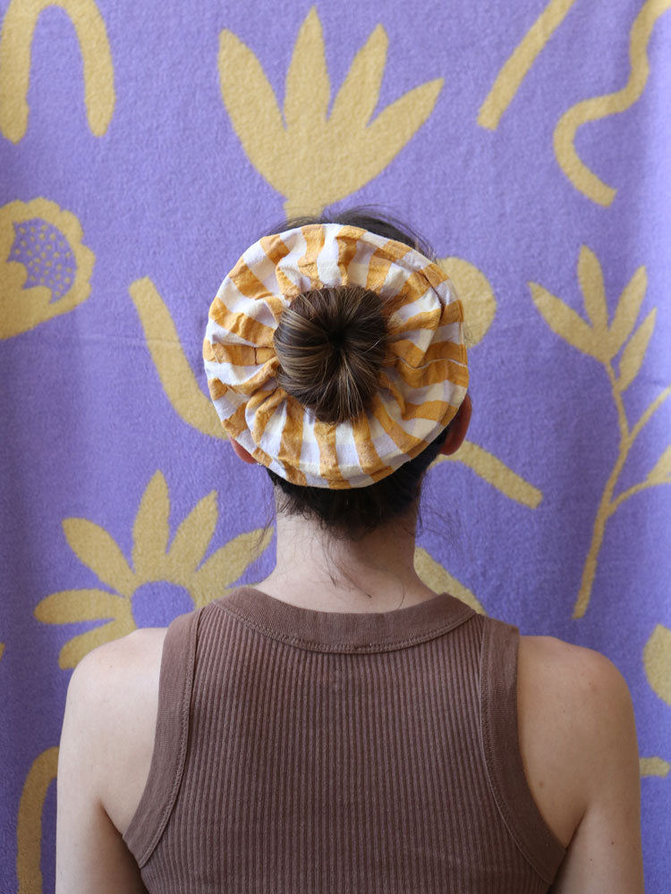 Mango Seersucker Scrunchie
