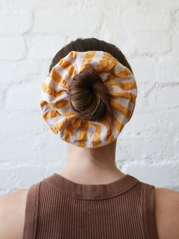 Mango Seersucker Scrunchie