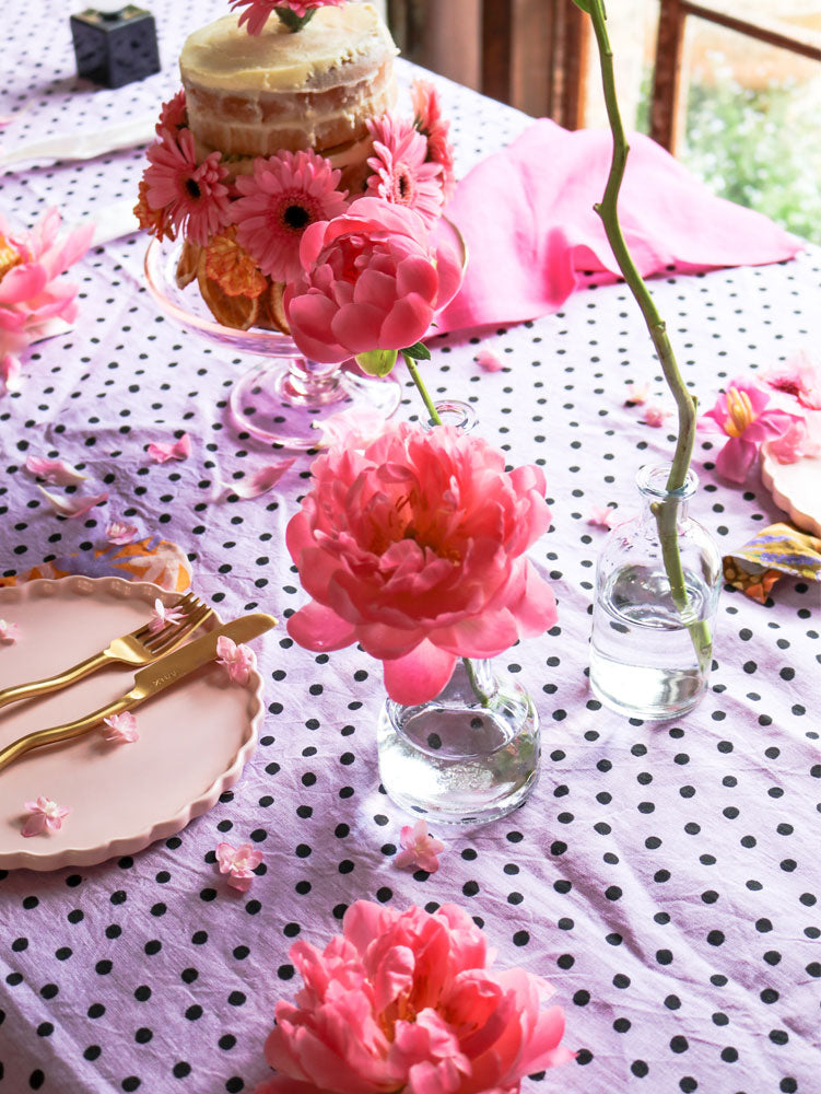 Colourblock Tablecloth - Lilac Dot  by Mosey Me