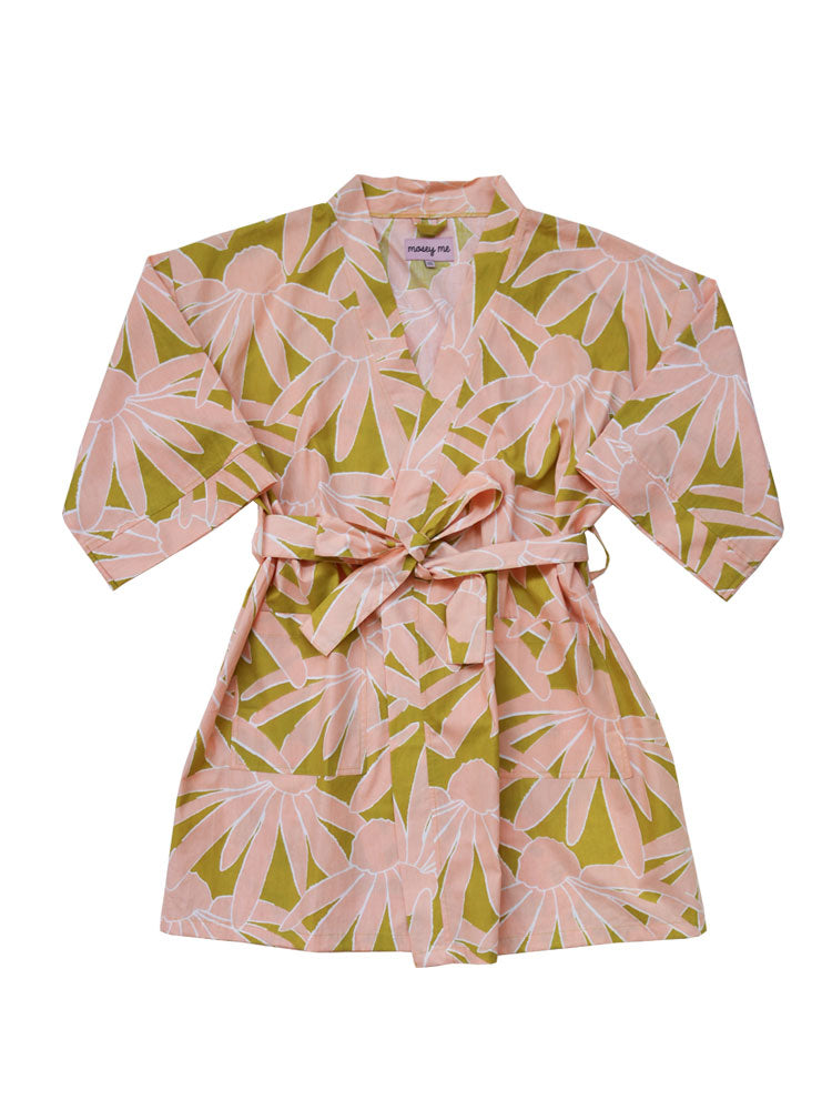 Margarita Short Robe - Peach  by Mosey Me