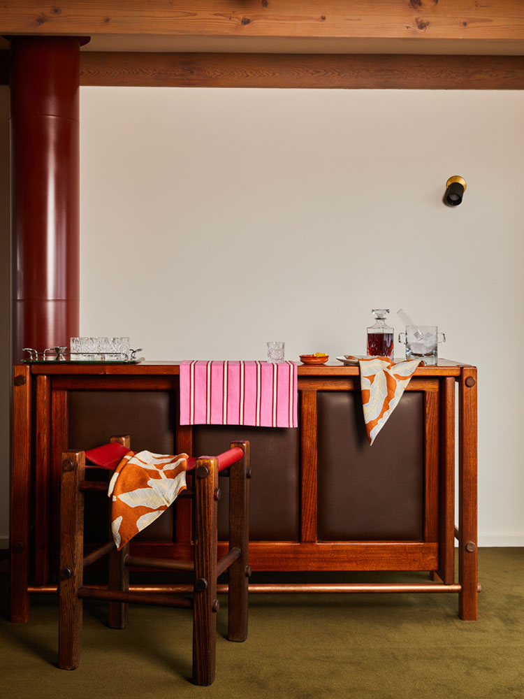 Mosey Me Raspberry Stripe Tea Towel