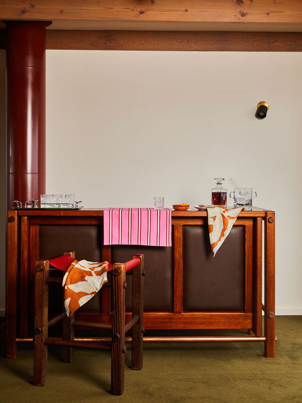 Mosey Me Raspberry Stripe Tea Towel