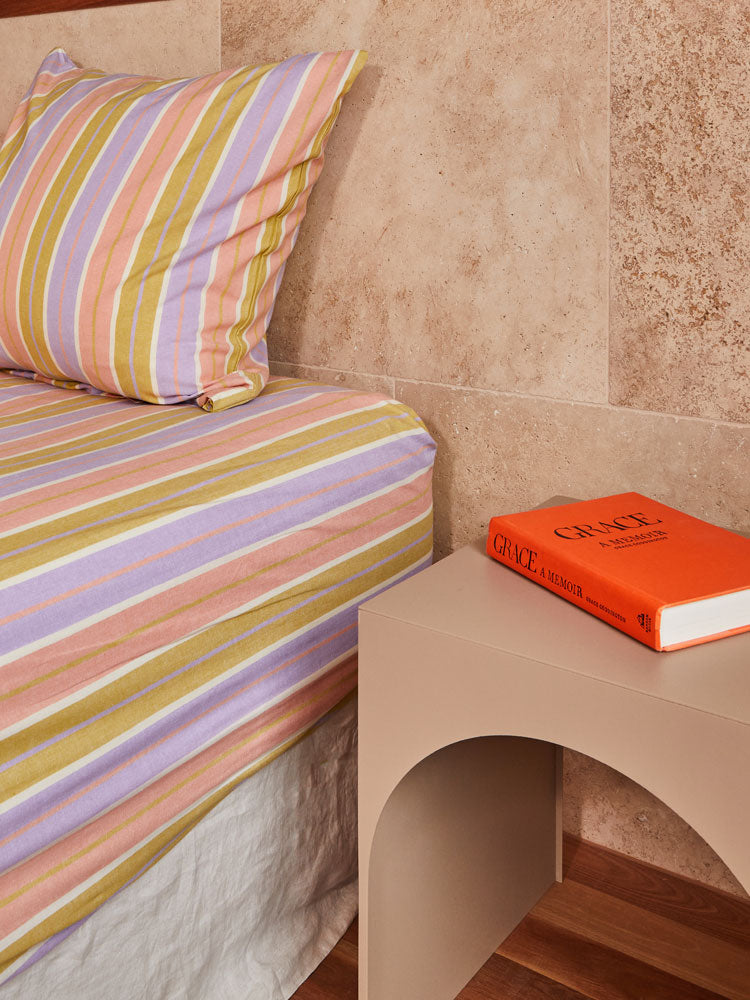Miami Stripe Fitted Sheet  by Mosey Me