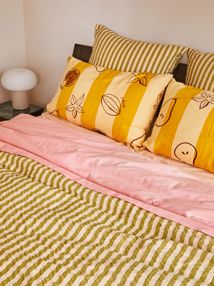 Seersucker Stripe Quilt Cover  by Mosey Me