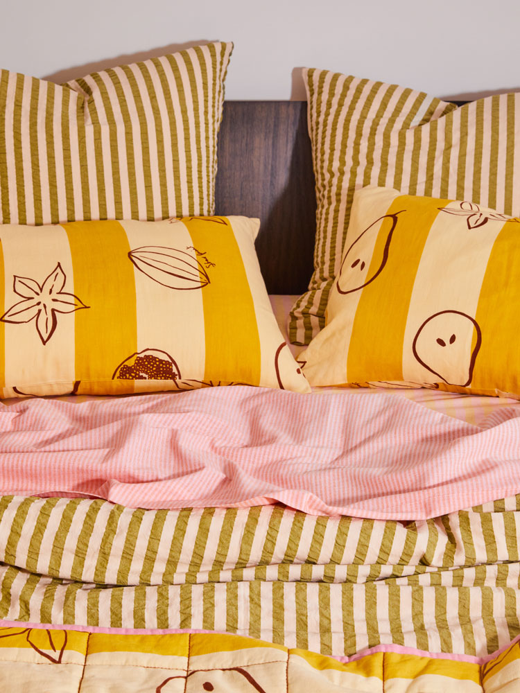 Seersucker Stripe Euro Pillowcase Set  by Mosey Me