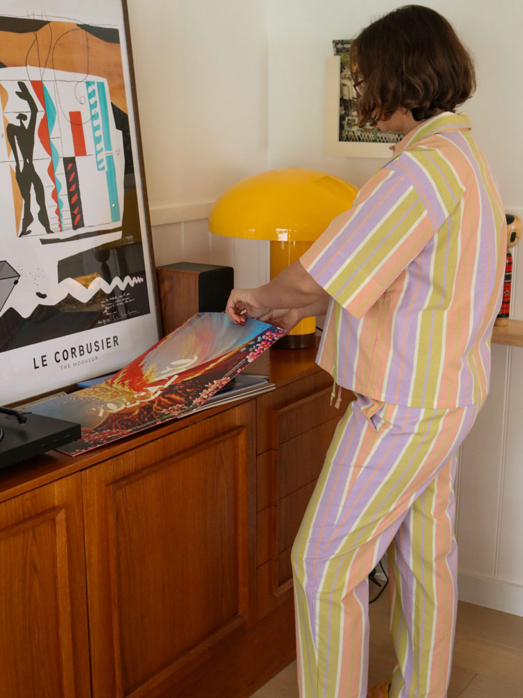 Miami Stripe Pyjama Set  by Mosey Me