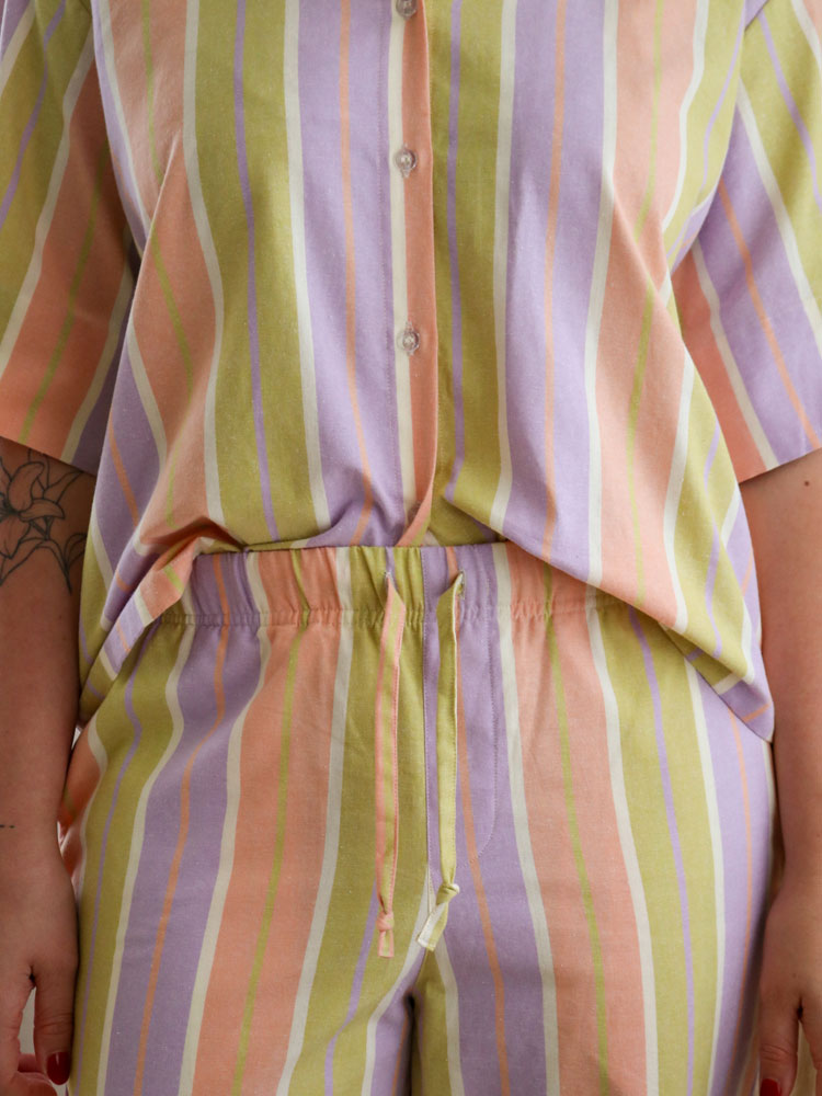 Miami Stripe Pyjama Set  by Mosey Me