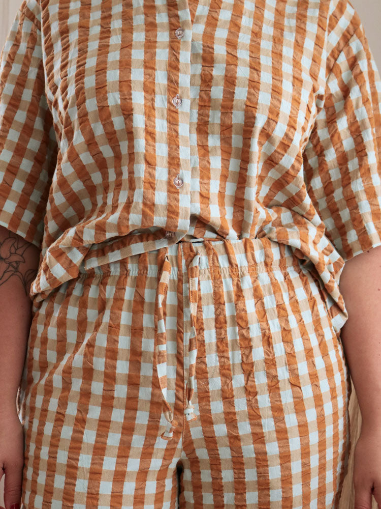 Honey Blue Seersucker Pyjama Set  by Mosey Me