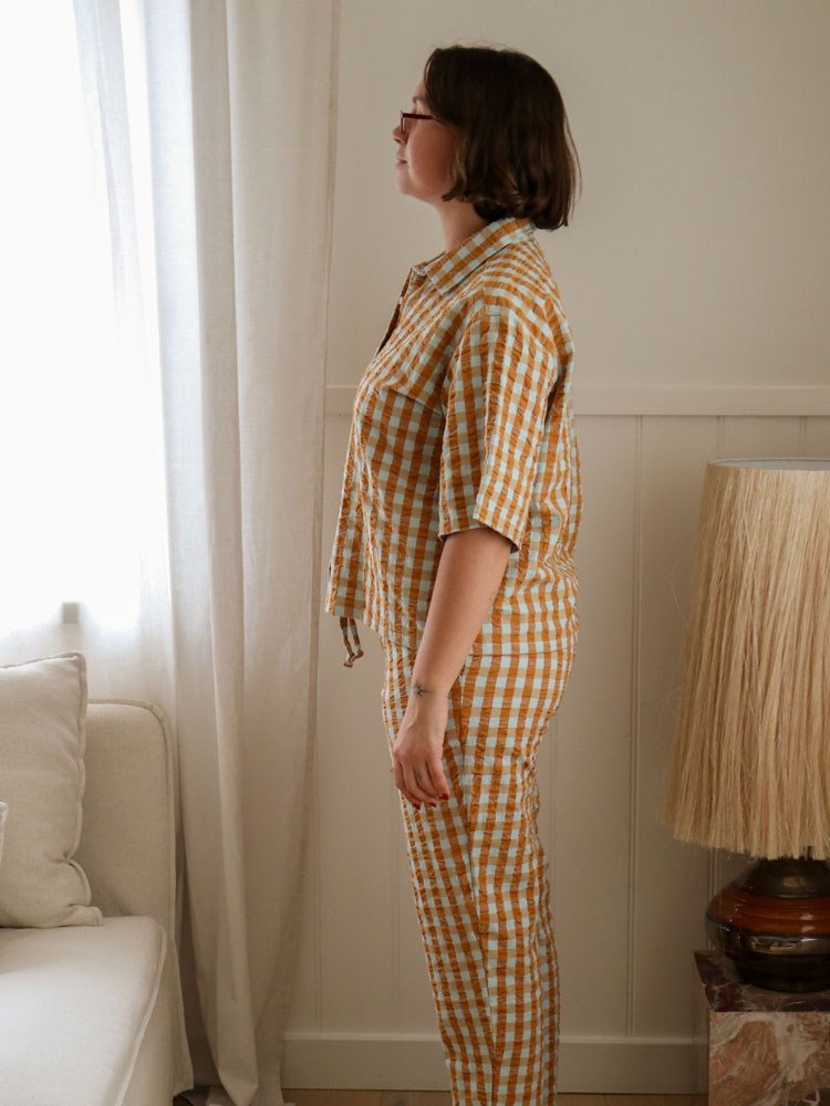 Honey Blue Seersucker Pyjama Set  by Mosey Me
