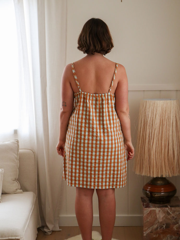 Honey Blue Seersucker Slip Dress  by Mosey Me