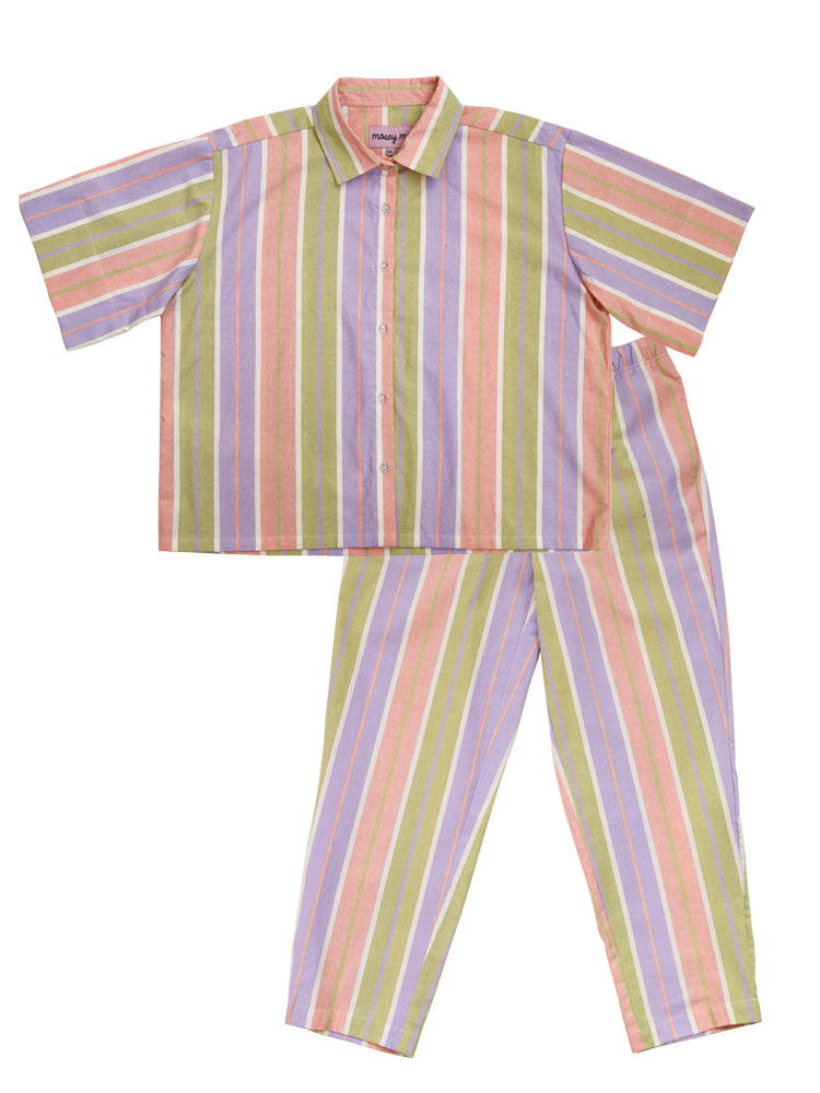 Miami Stripe Pyjama Set  by Mosey Me