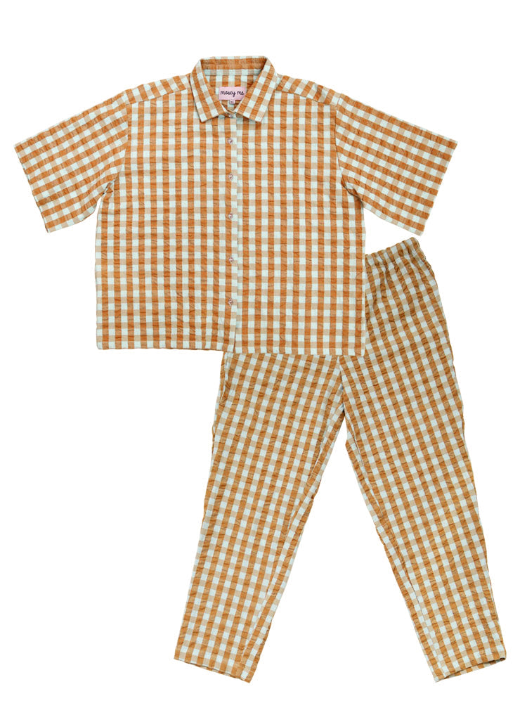 Honey Blue Seersucker Pyjama Set  by Mosey Me