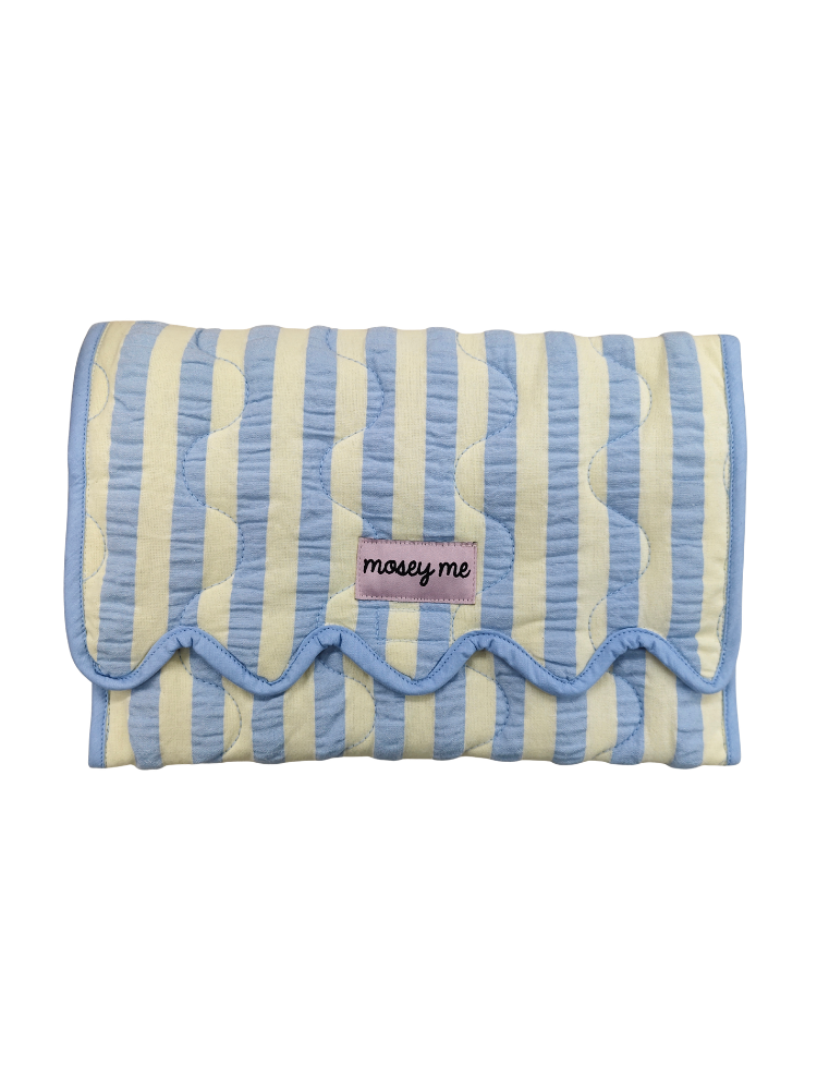 Butter Blue Seersucker Change Mat
