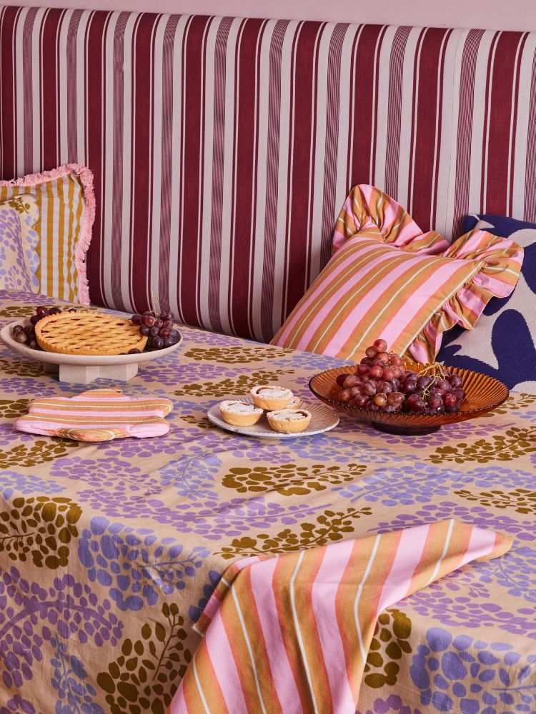 Sunrise Stripe Ruffle Cushion
