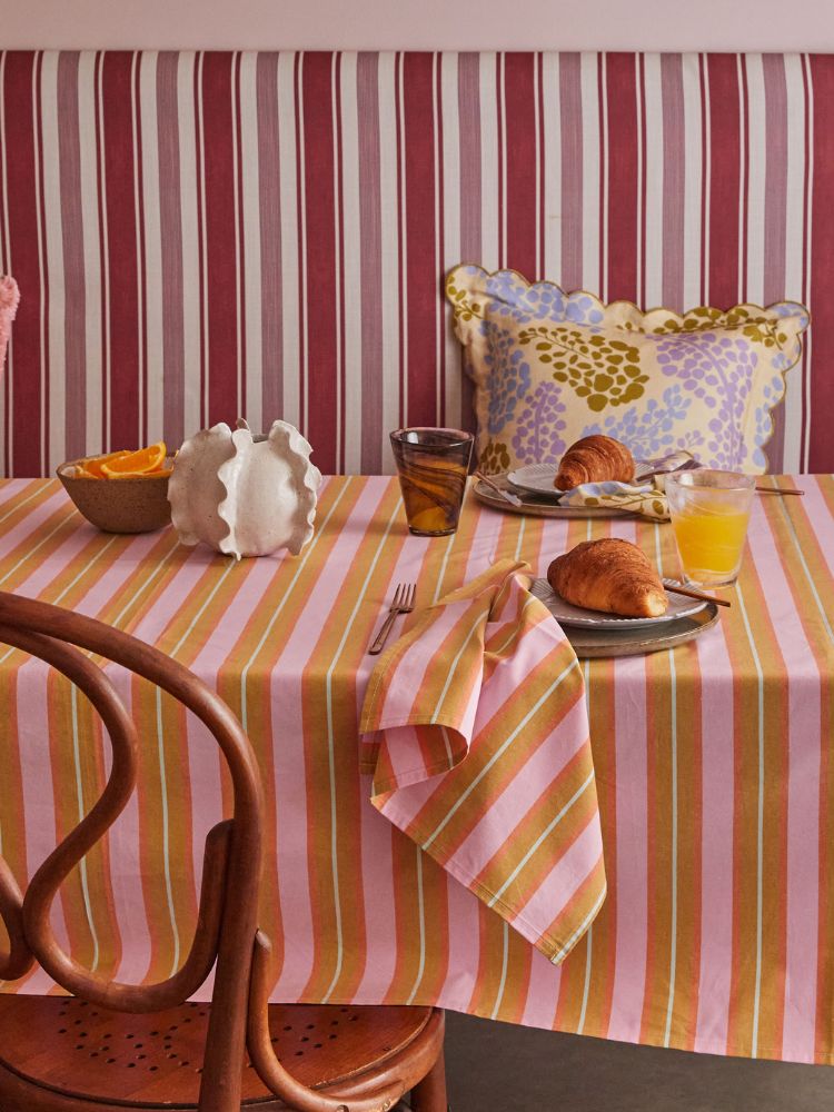 Sunrise Stripe Square Tablecloth