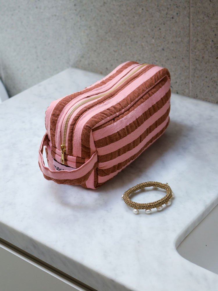 Sundae Seersucker Dopp Kit  by Mosey Me