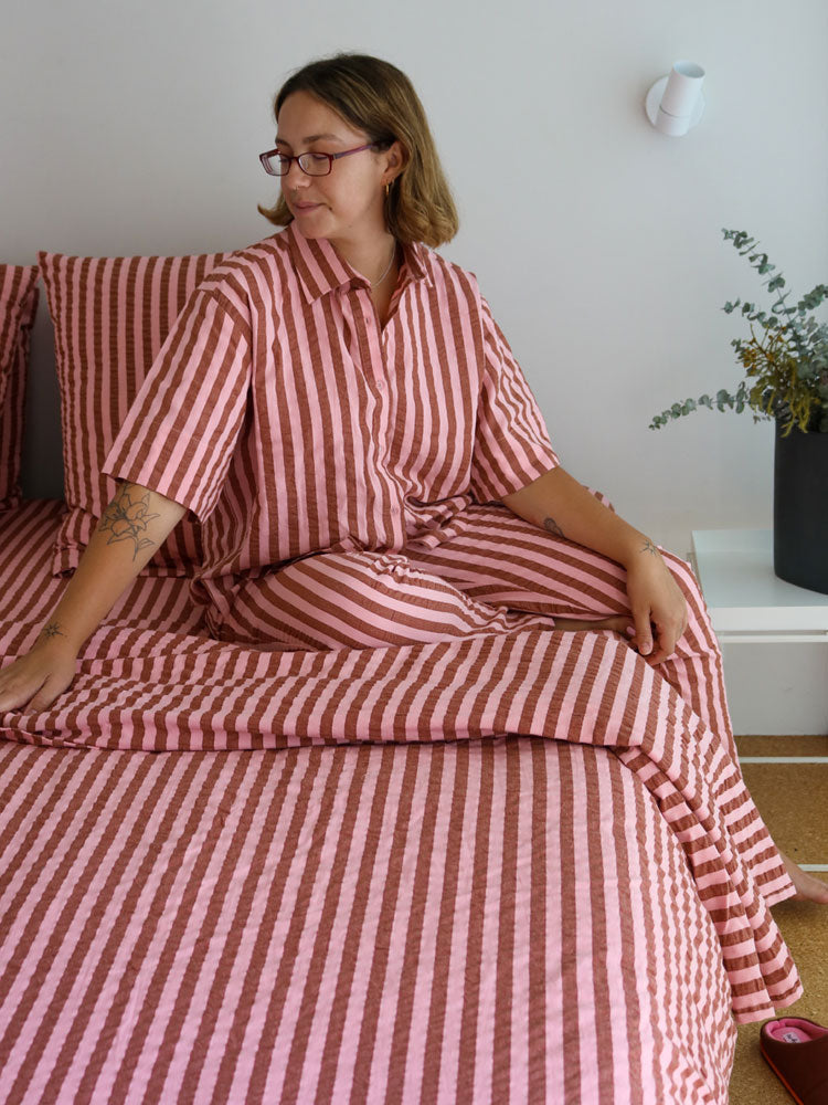 Sundae Seersucker Pyjama Set  by Mosey Me