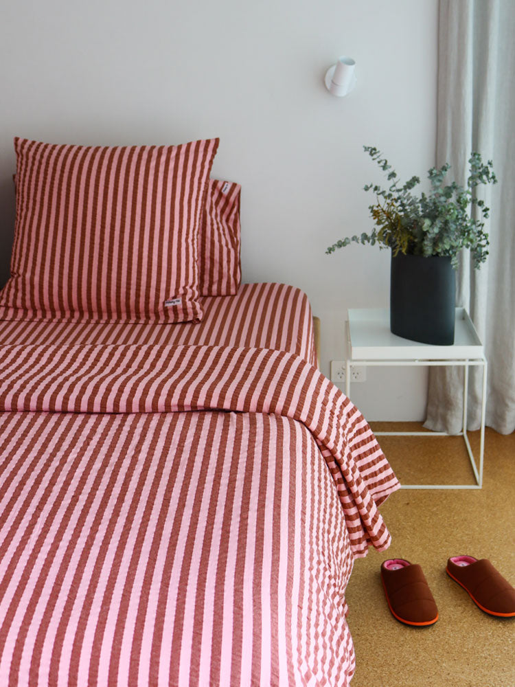 Sundae Seersucker Quilt Cover  by Mosey Me