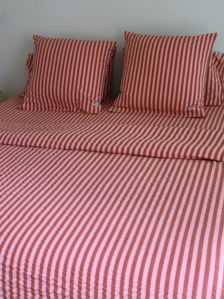 Sundae Seersucker Euro Pillowcase Set  by Mosey Me
