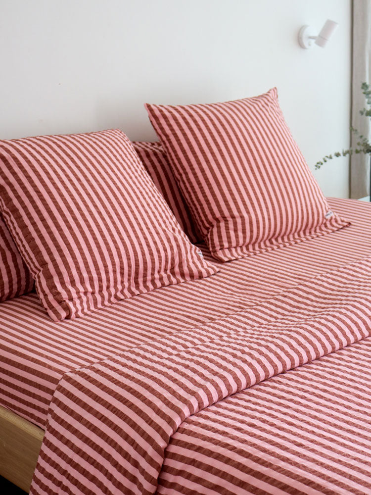Sundae Seersucker Flat Sheet  by Mosey Me