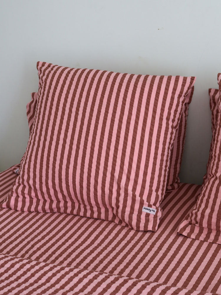 Sundae Seersucker Euro Pillowcase Set  by Mosey Me